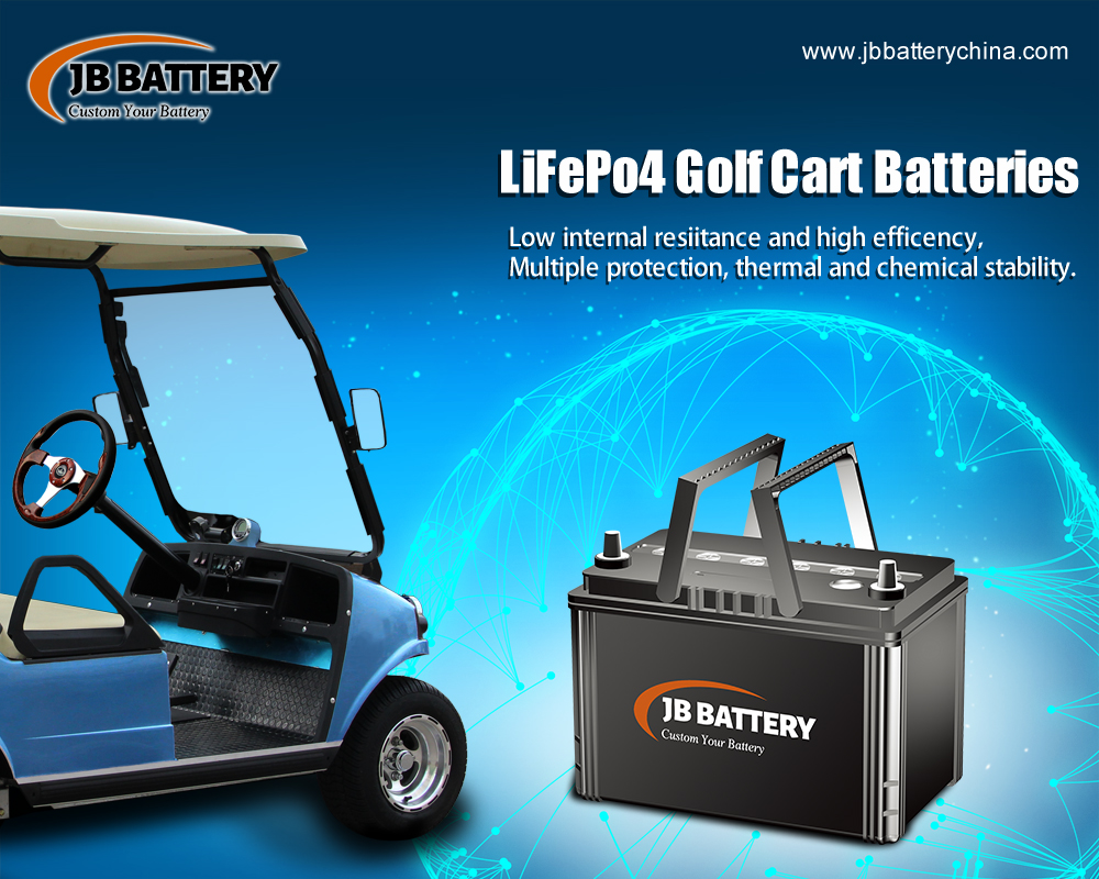 A bateria JB é um dos principais fabricantes de baterias de íons de lítio para carrinhos de golfe na China